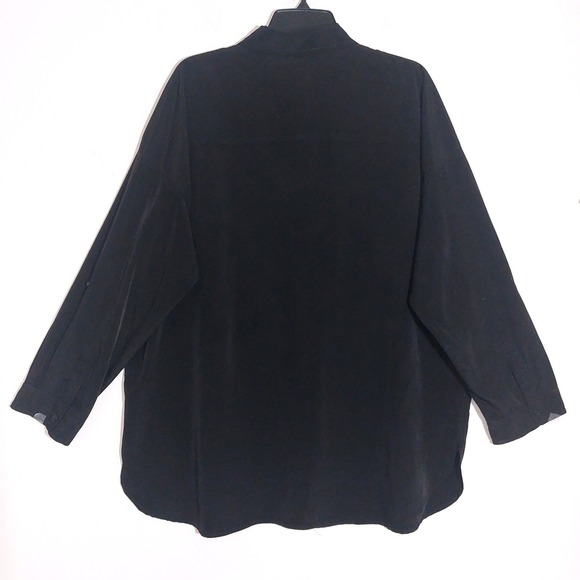 Chicos Soft Black Button Front Rolled Tab Long Sleeve Collared Shirt Size 3 EUC - Picture 7 of 11